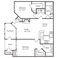2x2 Bluebonnet 1912 floor plan